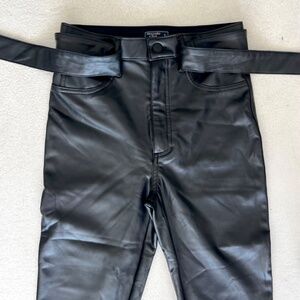 sz S Abercrombie And Fitch Vegan Leather Paperbag Highwaist Tie Waist Pants